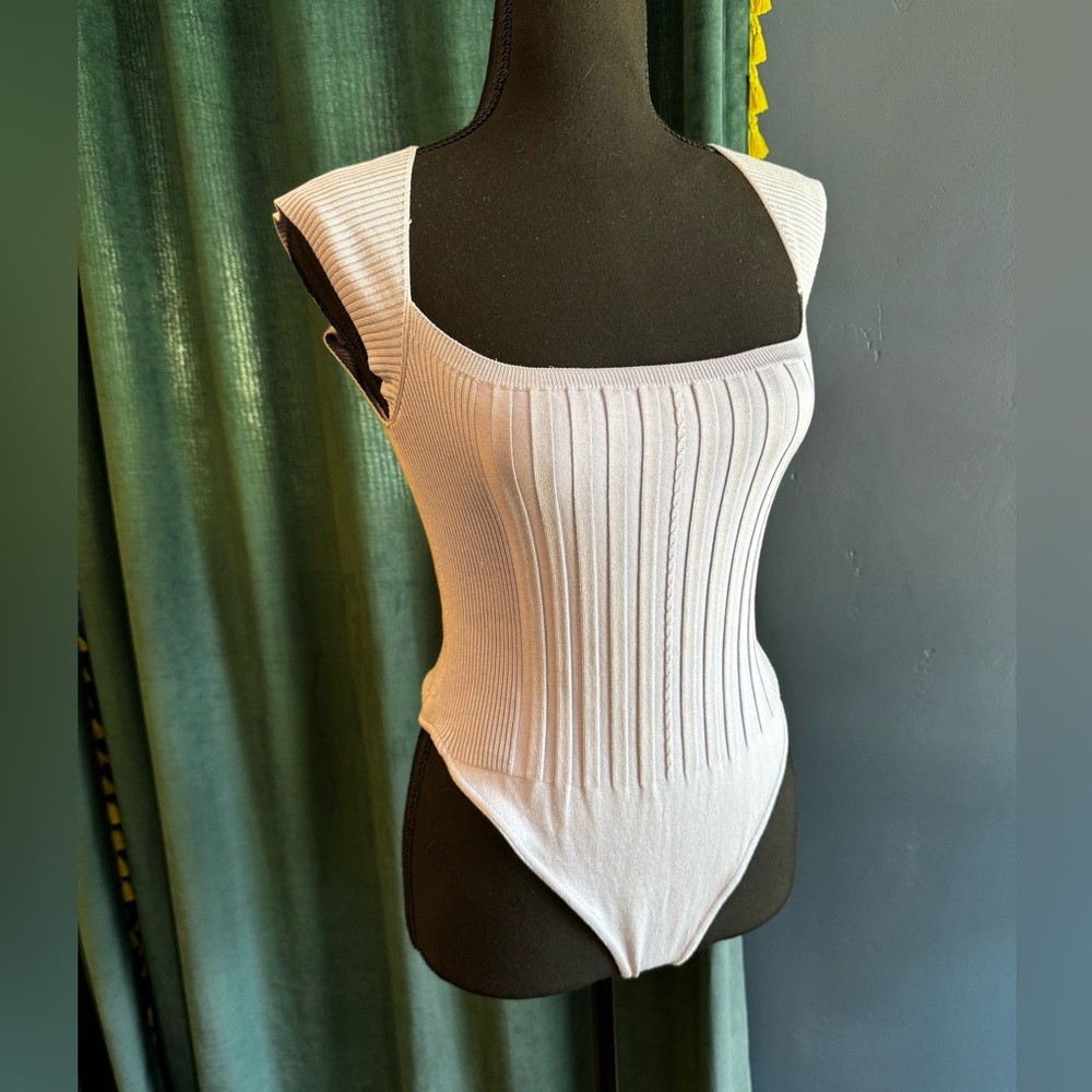 Vintage Wayne Rogers Light Blue Silk Knit Bodysuit - 90s Minimalist